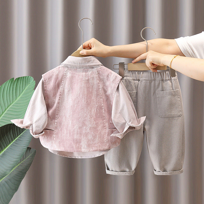Casual French Chic 3-Piece Set for Boys
