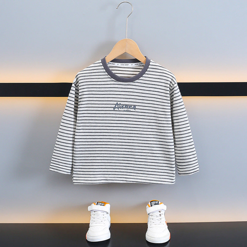 Boys 3-Piece Set Striped T-Shirt Denim Hooded Vest